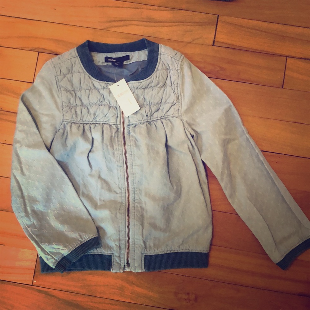 BNWT Girls Gap Denim Light Zip Jacket Size 4
